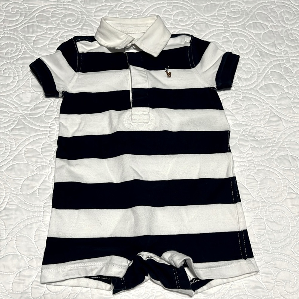 Polo by Ralph Lauren navy and white outfit. Size 9 months.